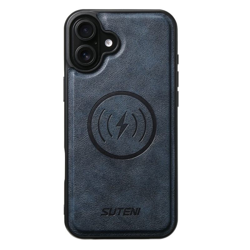 Leren Hoesje iPhone 17 Magsafe Tweekleurig Gestructureerd Leer Bescherming Hoesje