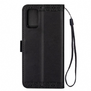 Folio-hoesje voor Samsung Galaxy S20 Met Ketting Mandala - Zwart