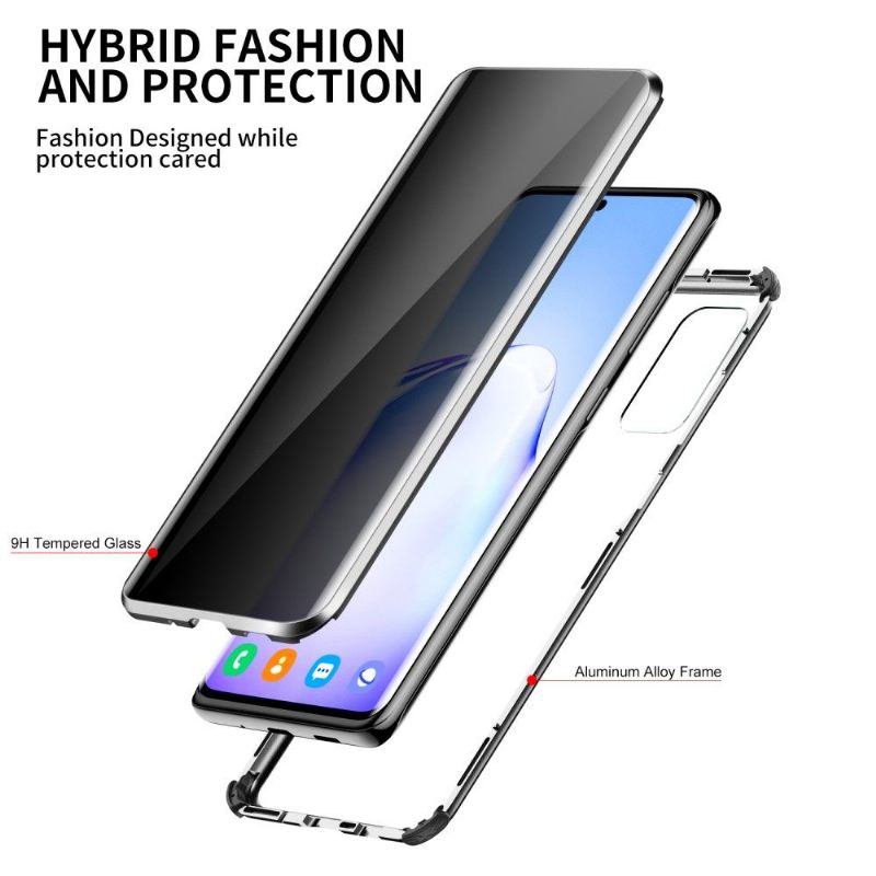 Hoesje voor Samsung Galaxy S20 Afneembaar Gehard Glas Met Privacyfilter