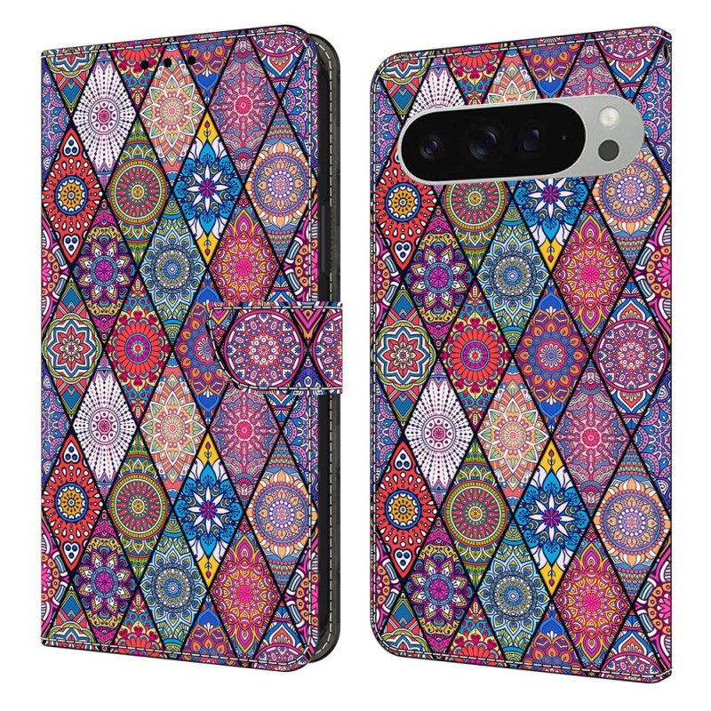 Flip Case Leren Google Pixel 10 Pro Xl Patchwork