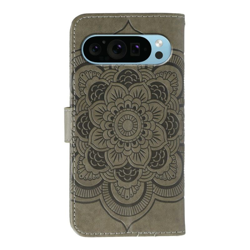 Folio-hoesje Google Pixel 10 Pro Xl Mandala Met Strass-steentjes
