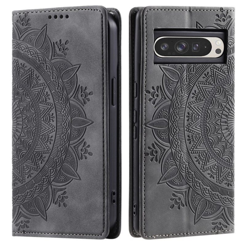 Folio-hoesje Google Pixel 10 Pro Xl Mandala Suède-effect Bescherming Hoesje