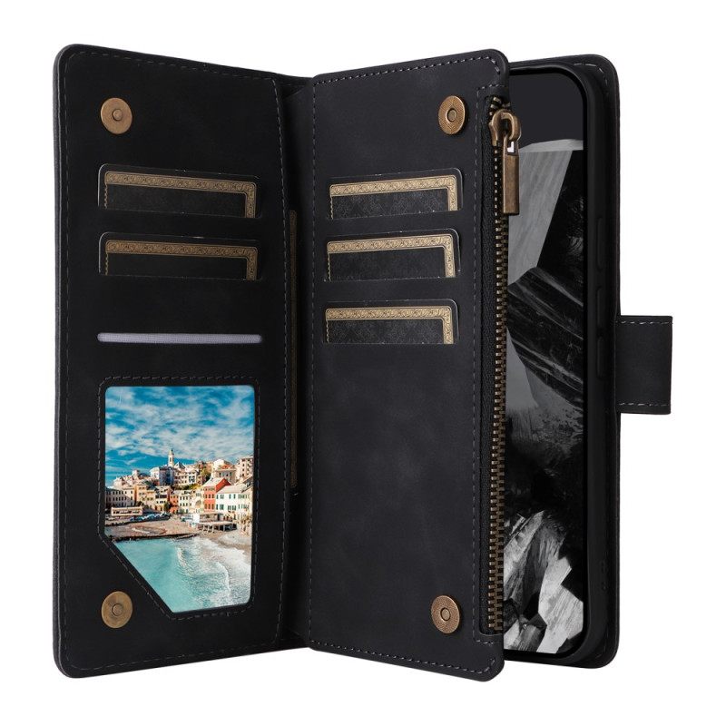 Folio-hoesje Google Pixel 10 Pro Xl Premium Suède Portemonnee