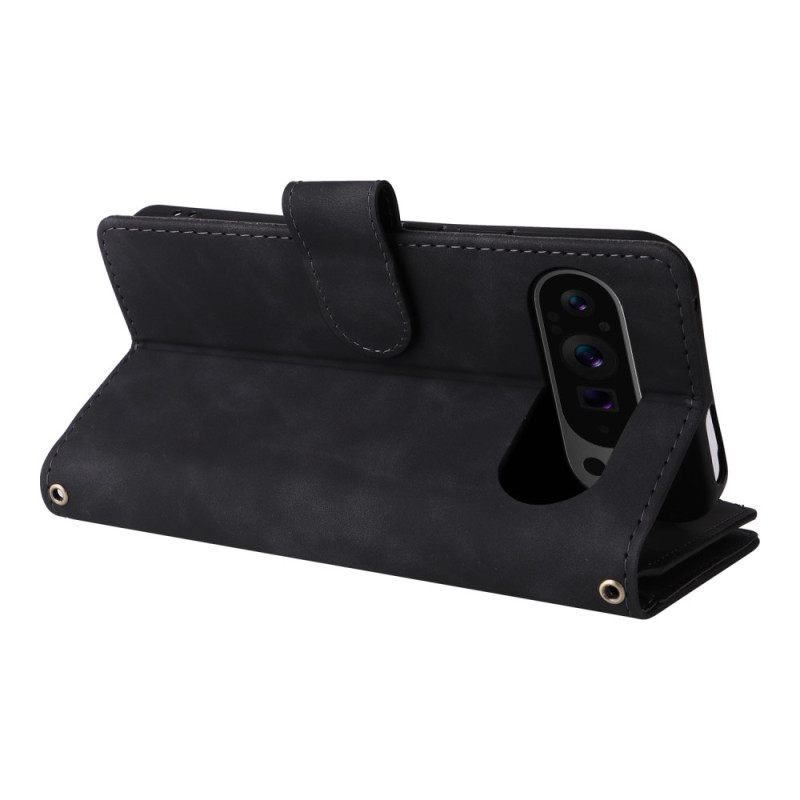 Folio-hoesje Google Pixel 10 Pro Xl Premium Suède Portemonnee