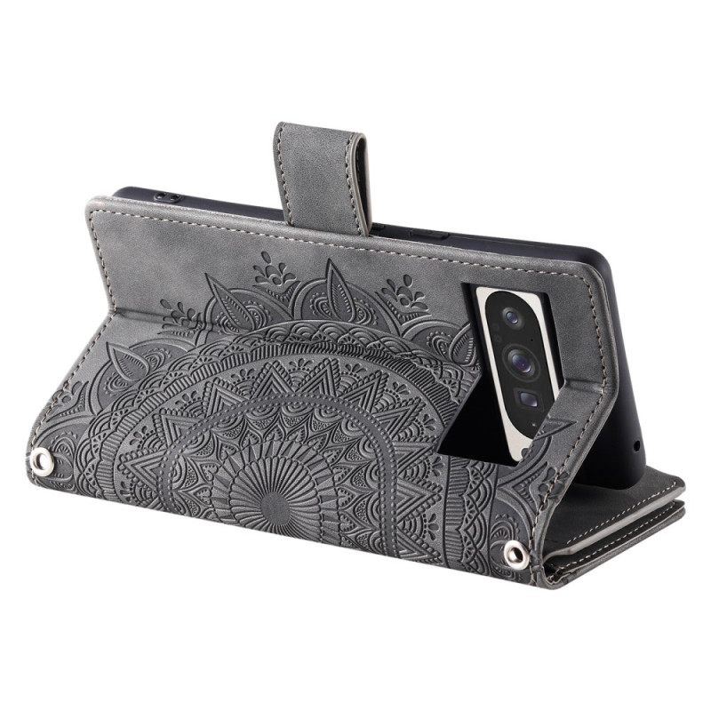 Folio-hoesje Google Pixel 10 Pro Xl Telefoonhoesje Portemonnee Met Mandala Suède-effect