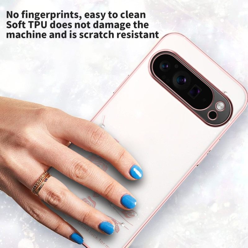 Hoesje Google Pixel 10 Pro Xl Bloemversiering En Strass-steentjes