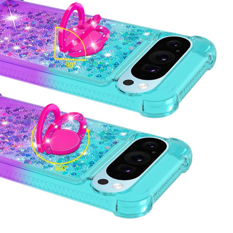 Hoesje Google Pixel 10 Pro Xl Glitter Met Kleurverloop En Ringhouder