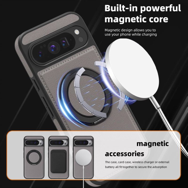 Hoesje Google Pixel 10 Pro Xl Magsafe-compatibele Ringhouder Suède-effect