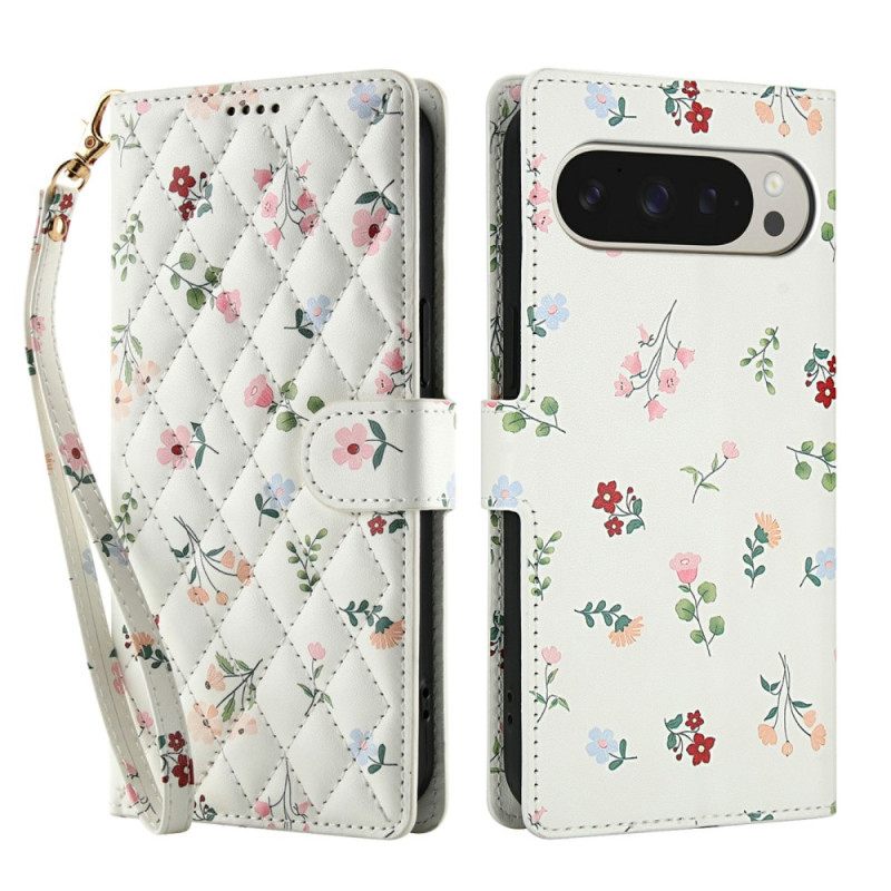 Leren Hoesje Google Pixel 10 Pro Xl Bloemen Bescherming Hoesje