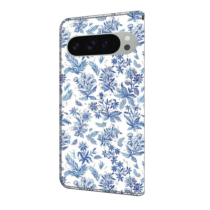 Leren Hoesje Google Pixel 10 Pro Xl Bloemenveld Bescherming Hoesje