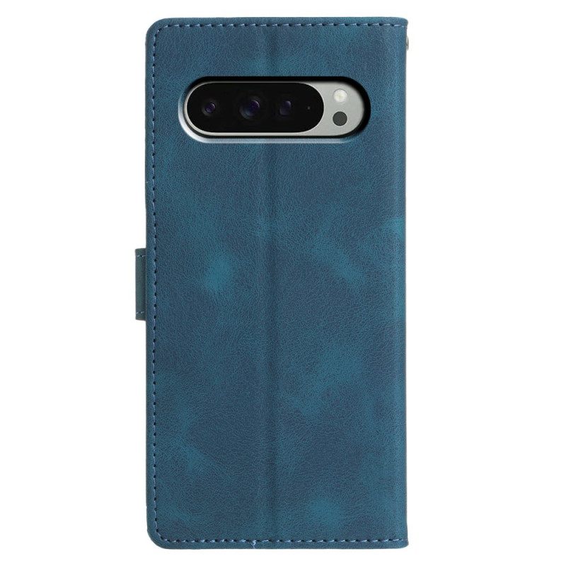 Leren Hoesje Google Pixel 10 Pro Xl Driehoekig Patroon Bescherming Hoesje