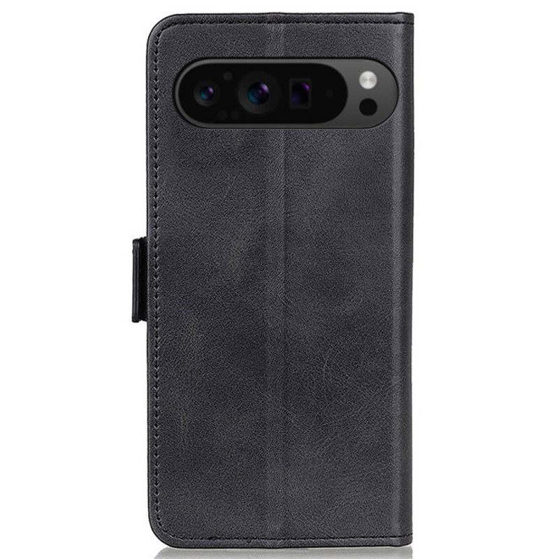 Leren Hoesje Google Pixel 10 Pro Xl Dubbele Sluiting Bescherming Hoesje