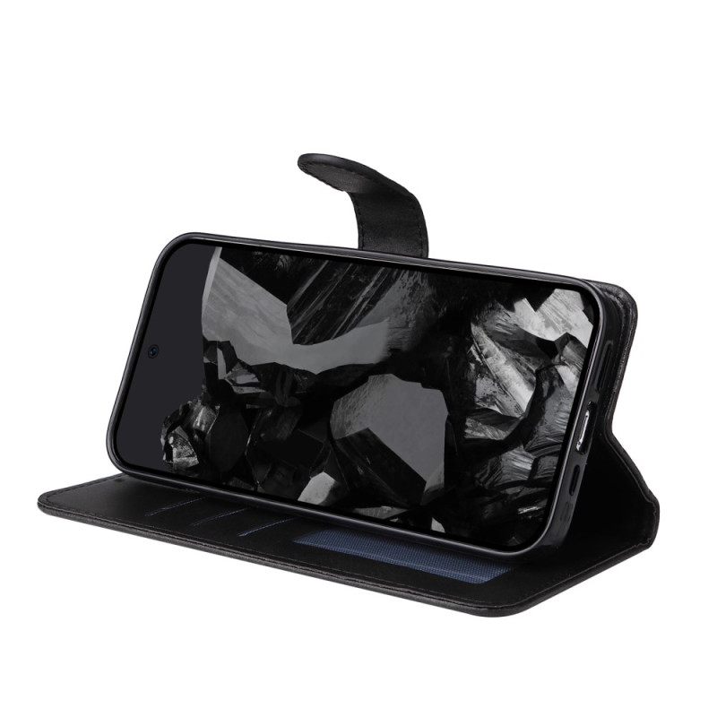 Leren Hoesje Google Pixel 10 Pro Xl Effen Kunstleer Bescherming Hoesje