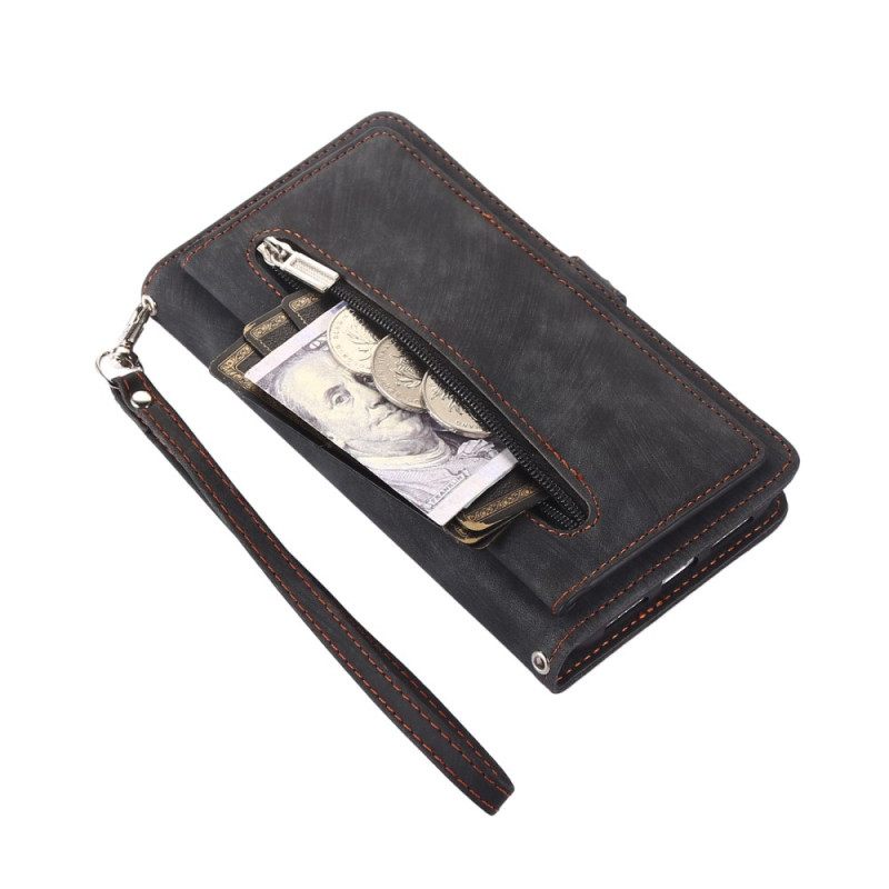 Leren Hoesje Google Pixel 10 Pro Xl Portemonnee Met Suède-effect