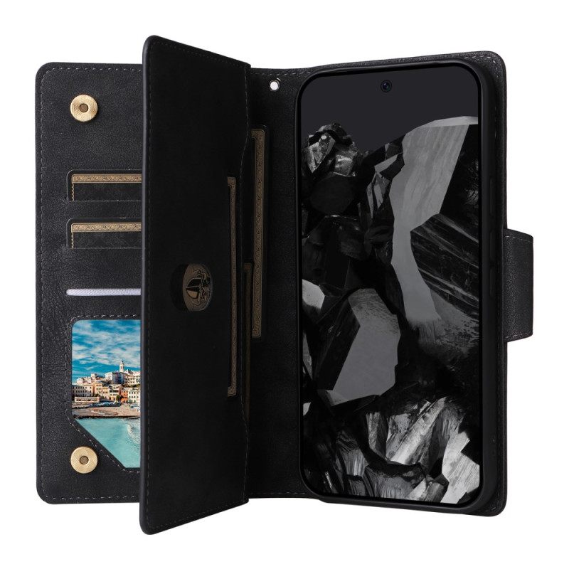 Leren Hoesje Google Pixel 10 Pro Xl Portemonnee Met Suède-effect Bescherming Hoesje