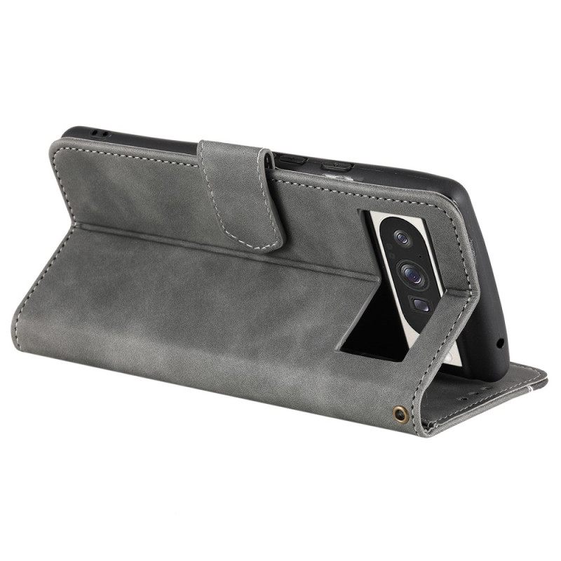 Leren Hoesje Google Pixel 10 Pro Xl Tweekleurig Met Bandje