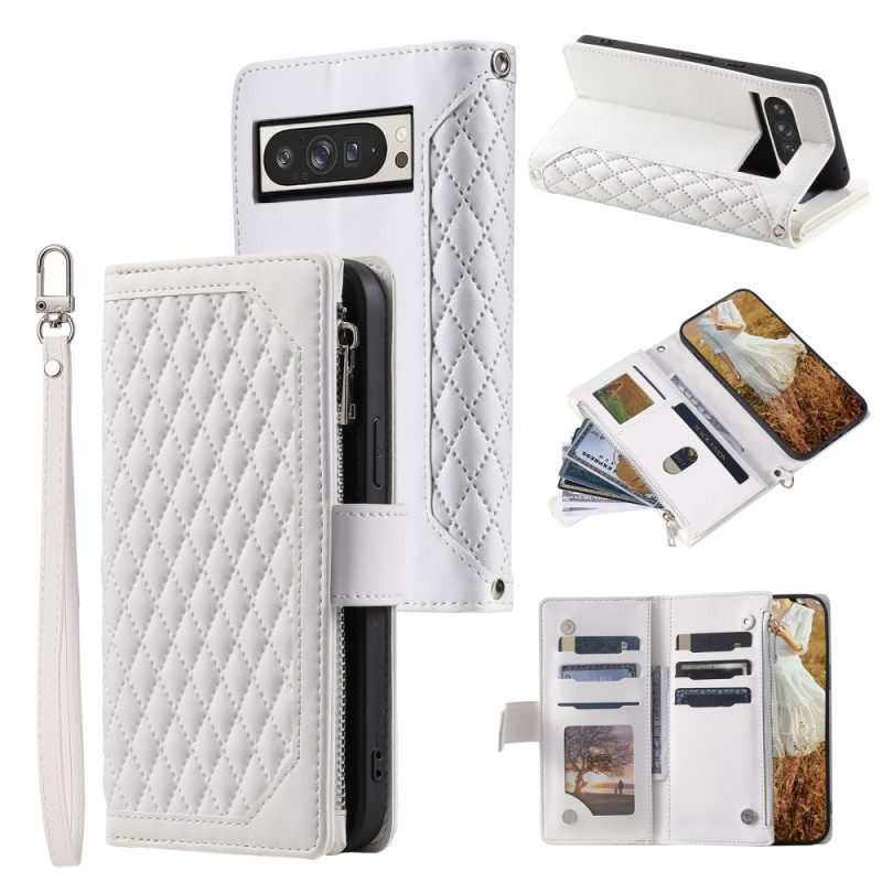 Leren Hoesje Voor Google Pixel 10 Pro Xl Gewatteerde Portemonnee