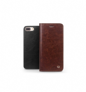 Cover voor iPhone 8 Plus / 7 Plus Kaarthouder Van Echt Leer