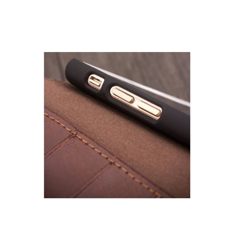 Cover voor iPhone 8 Plus / 7 Plus Kaarthouder Van Echt Leer