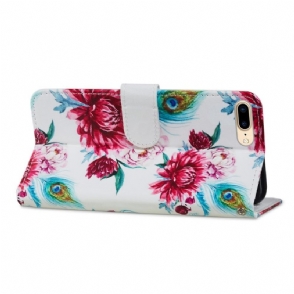 Flip Case voor iPhone 8 Plus / 7 Plus Pauwbloem