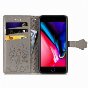 Folio-hoesje voor iPhone 8 Plus / 7 Plus Dieren In Reliëf