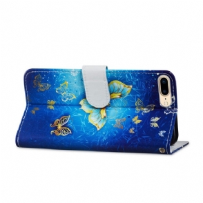 Folio-hoesje voor iPhone 8 Plus / 7 Plus Gouden Vlinder