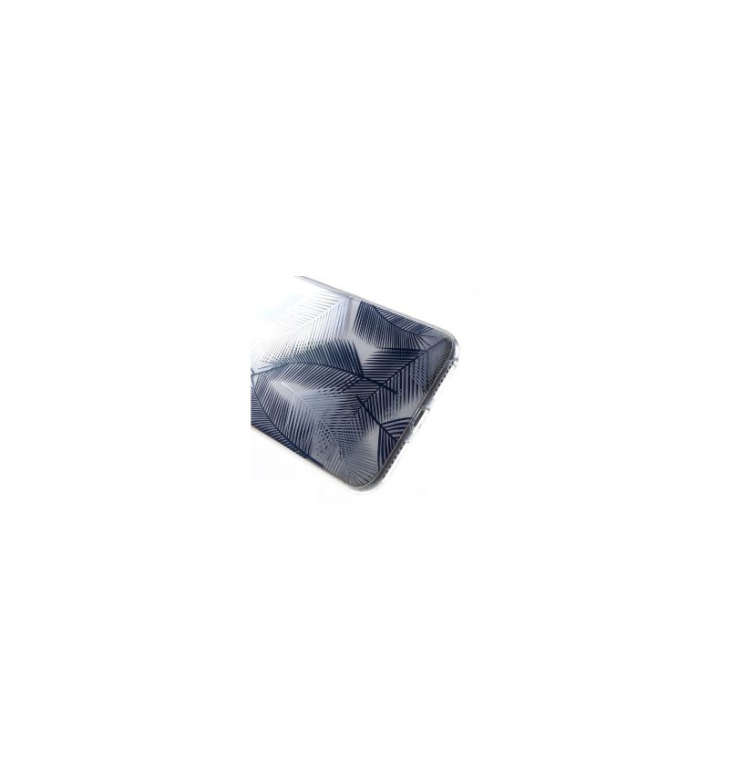 Hoesje voor iPhone 8 Plus / 7 Plus Palmbladeren - Blauw Wit