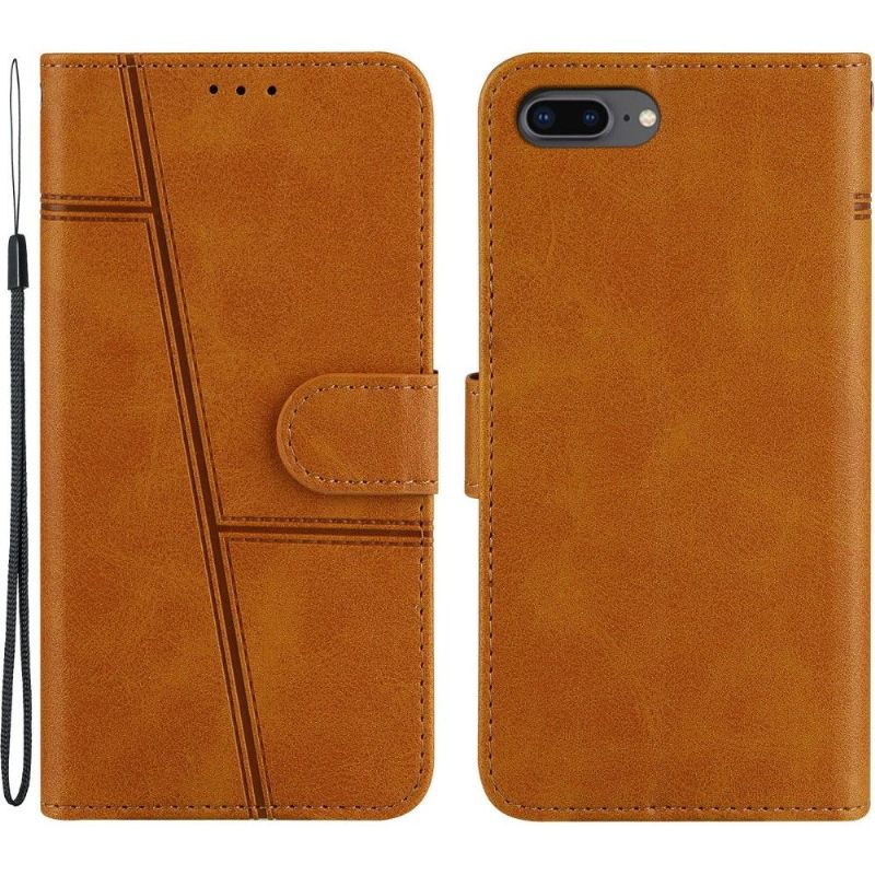 Leren Hoesje voor iPhone 8 Plus / 7 Plus Bescherming Lijnen Met Leereffect