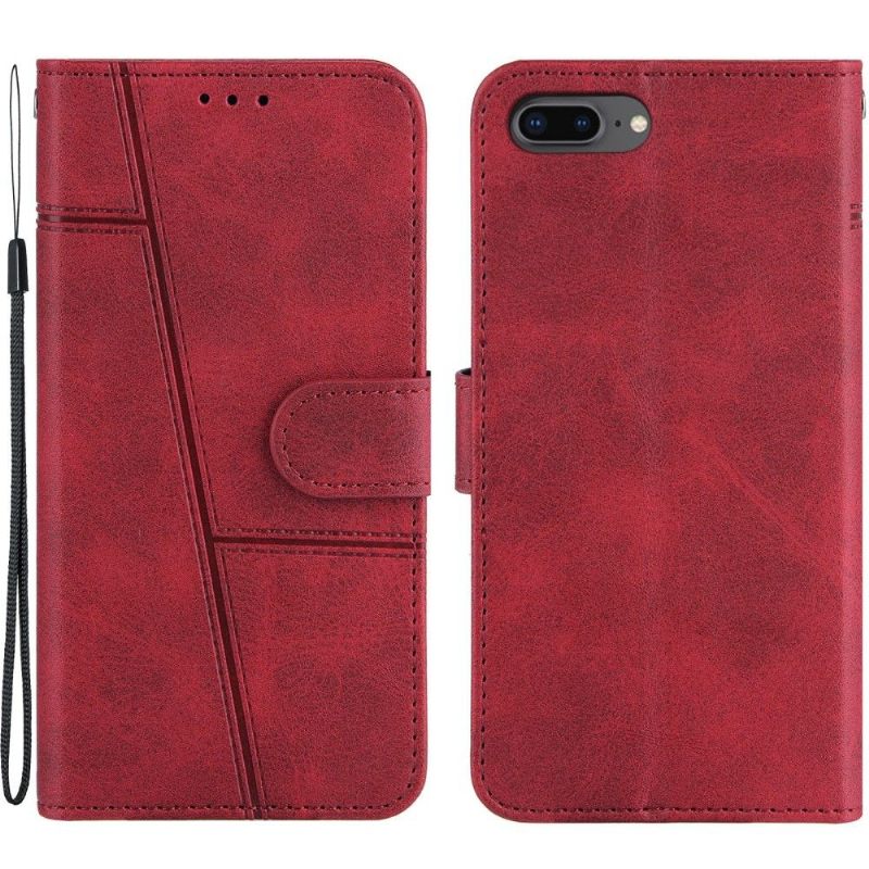 Leren Hoesje voor iPhone 8 Plus / 7 Plus Bescherming Lijnen Met Leereffect