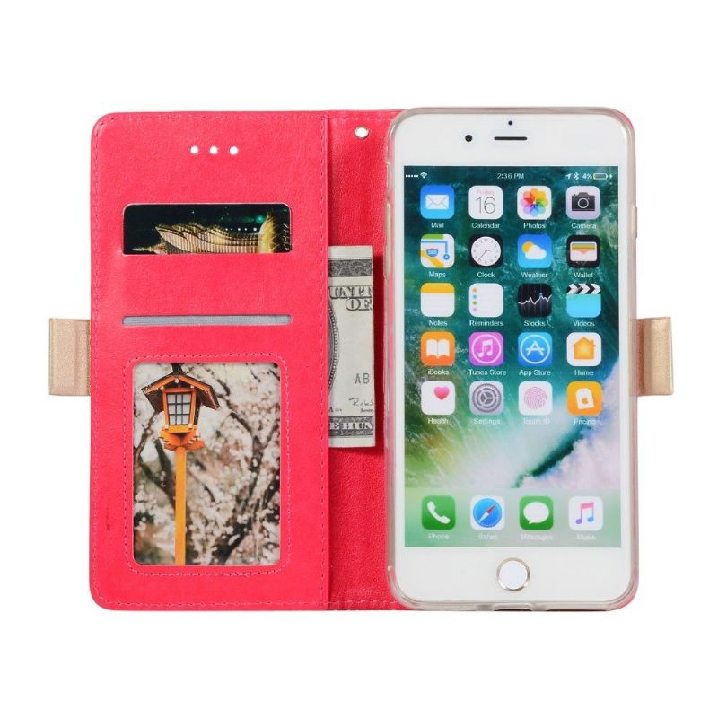 Leren Hoesje voor iPhone 8 Plus / 7 Plus Romantiek Kant Met Riem