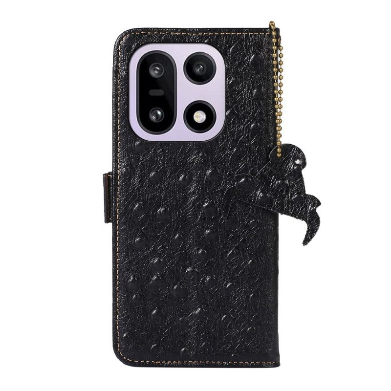 Flip Case Leren Oneplus 15 Echt Leer Met Rfid-blokkering