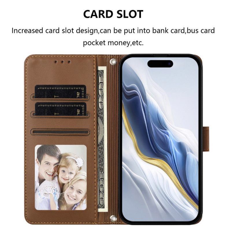 Flip Case Leren Oneplus 15 Kleine Kat Met Riempje