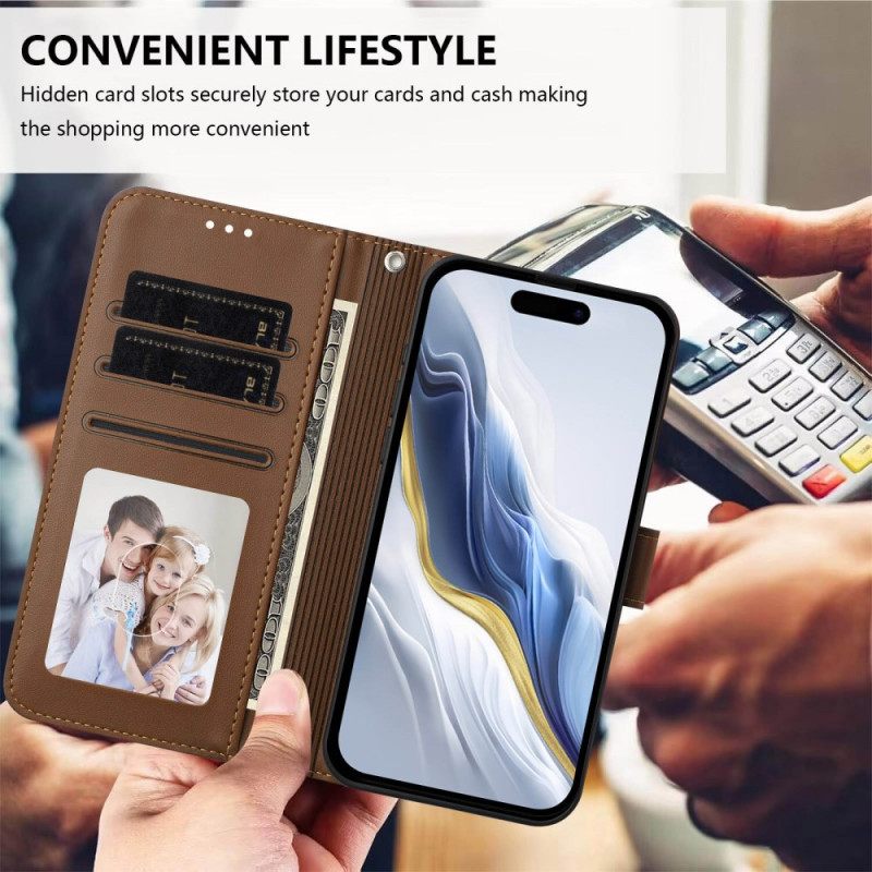 Flip Case Leren Oneplus 15 Kleine Kat Met Riempje