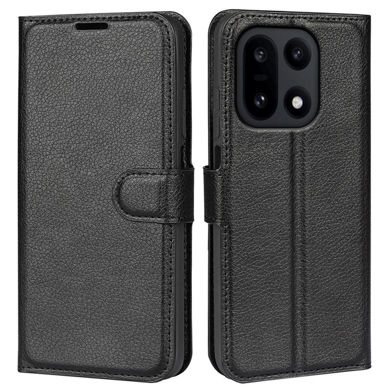 Flip Case Leren Oneplus 15 Lychee Kunstleer