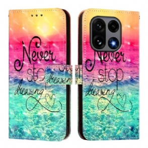 Flip Case Leren Oneplus 15 Never Stop Dreaming