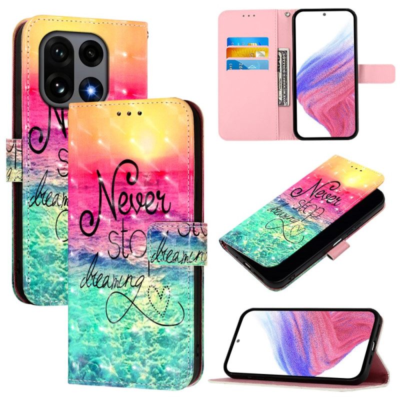 Flip Case Leren Oneplus 15 Never Stop Dreaming