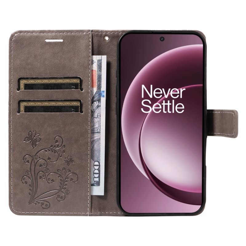 Flip Case Leren Oneplus 15 Reuzenvlinders