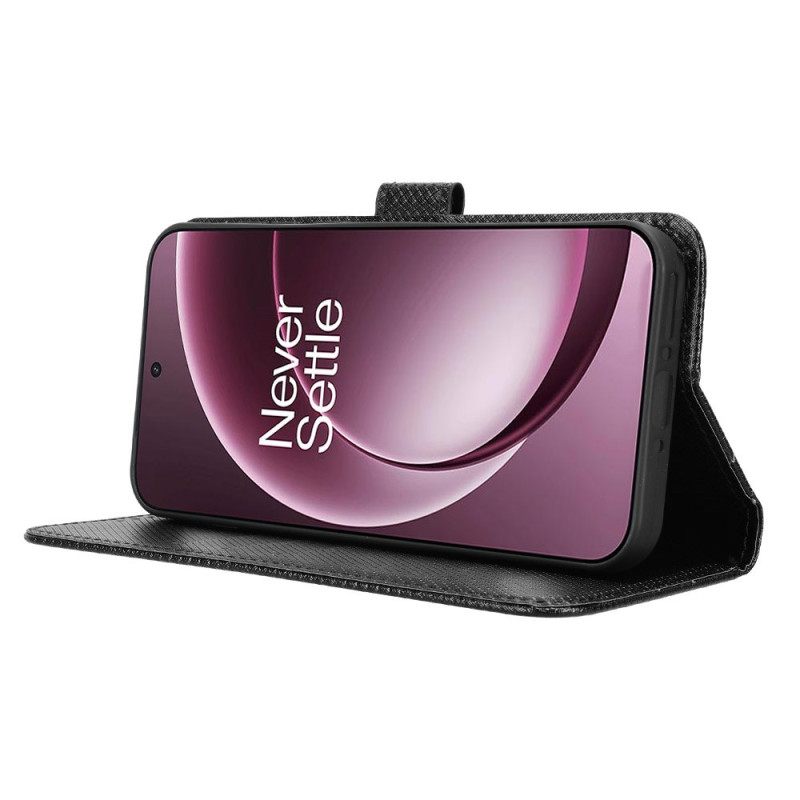 Folio-hoesje Oneplus 15 Telefoonhoesje Diamantstructuur