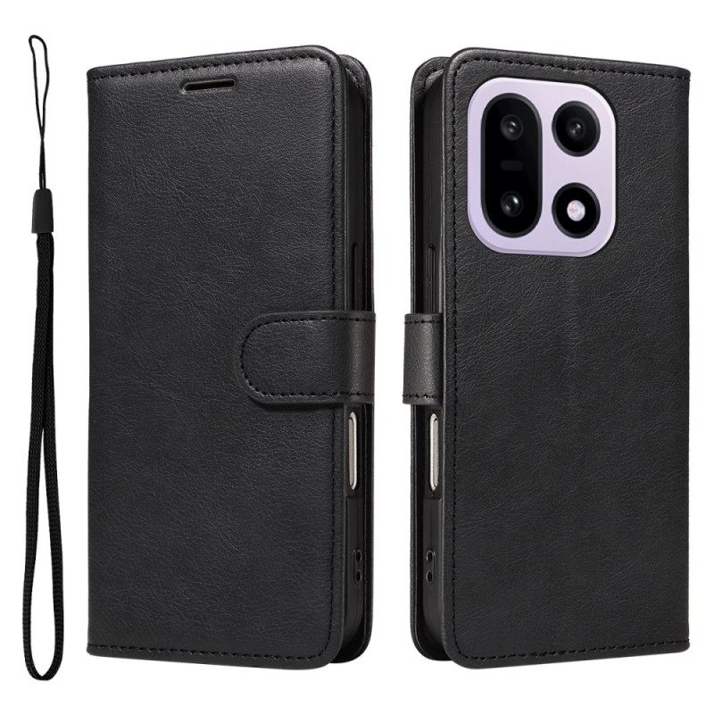 Folio-hoesje Oneplus 15 Telefoonhoesje Effen Kunstleer