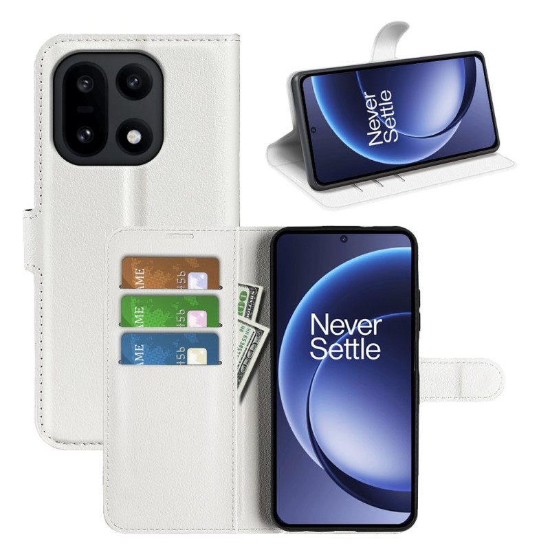 Folio-hoesje Oneplus 15 Telefoonhoesje Kunstleer Lychee