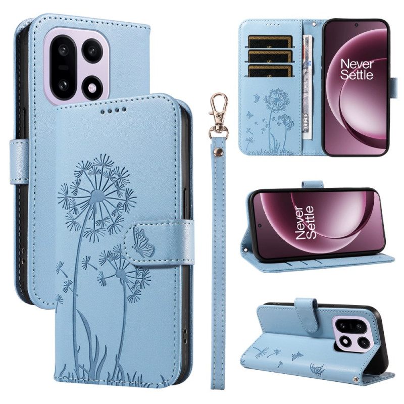 Folio-hoesje Oneplus 15 Telefoonhoesje Paardenbloembandje