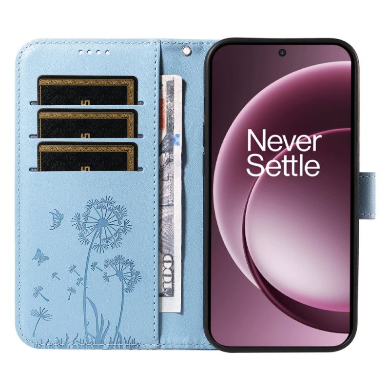 Folio-hoesje Oneplus 15 Telefoonhoesje Paardenbloembandje