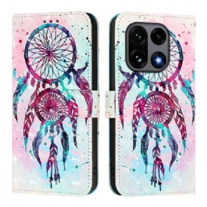 Leren Hoesje Oneplus 15 Aquarel Dromenvanger Bescherming Hoesje