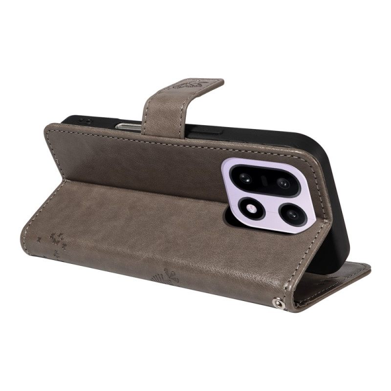 Leren Hoesje Oneplus 15 Kat En Boom Bescherming Hoesje