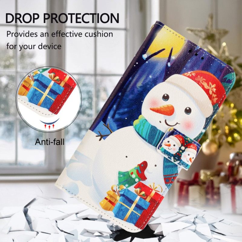 Leren Hoesje Oneplus 15 Kerstpatroon Bescherming Hoesje