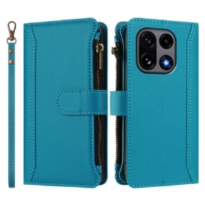 Leren Hoesje Oneplus 15 Portemonnee Met 9 Kaartsleuven En Riempje Bescherming Hoesje