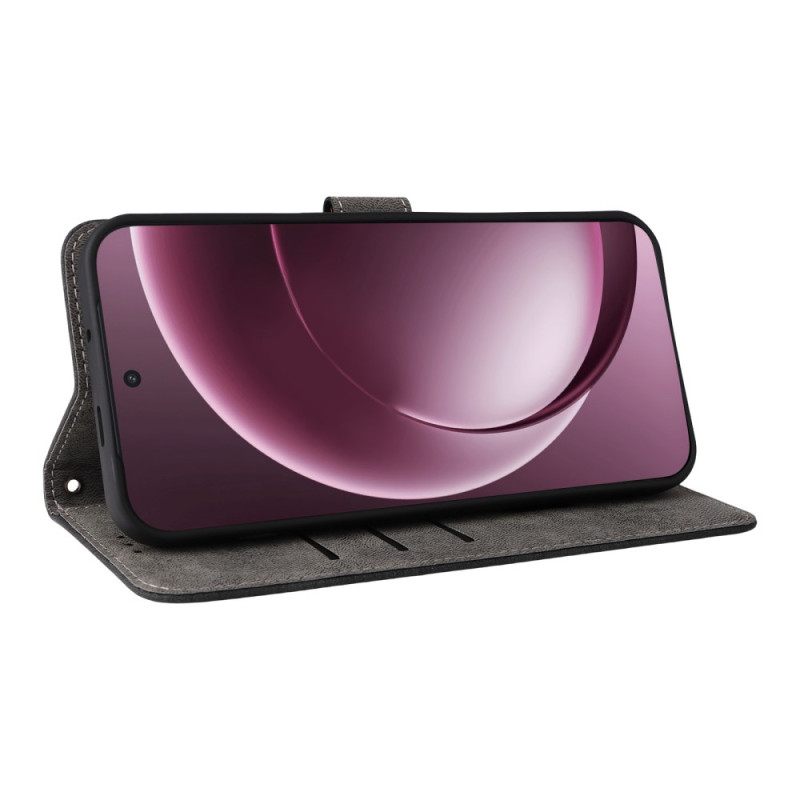 Leren Hoesje Voor Oneplus 15 Suède-effect Met Riempje