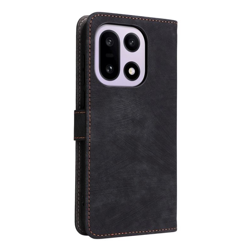 Leren Hoesje Voor Oneplus 15 Suède-effect Met Riempje