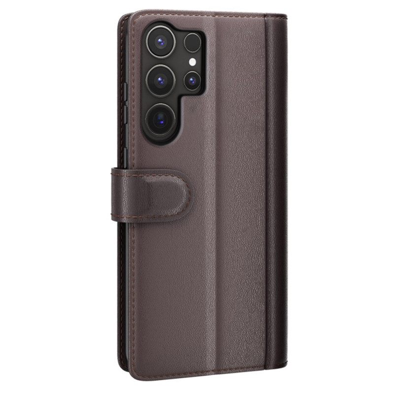 Bescherming Hoesje Samsung Galaxy S25 Ultra 5g Echt Leer