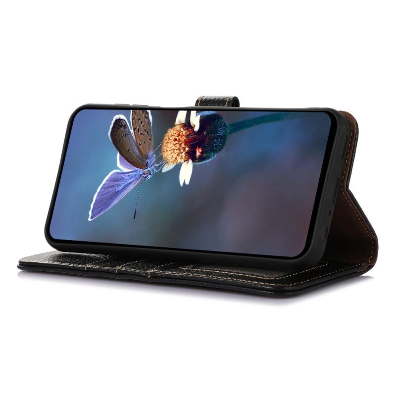 Bescherming Hoesje Samsung Galaxy S25 Ultra 5g Lycheekleurig Leer Met Rfid-blokkering